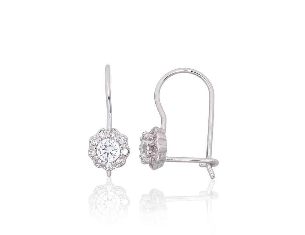 Silver Earrings A2203830PRhGrCZ