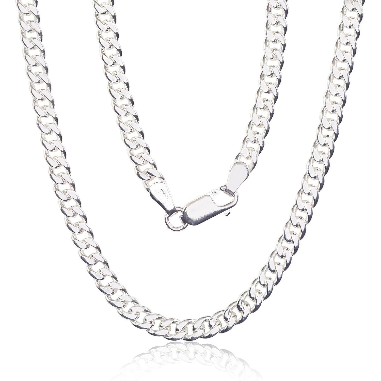Men's silver chain crochet: Curb, thickness: 4 mm A2400141