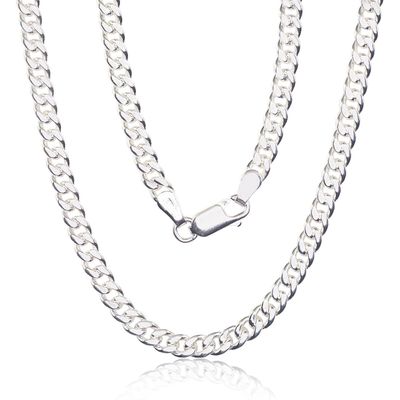 Men's silver chain crochet: Curb, thickness: 4 mm A2400141