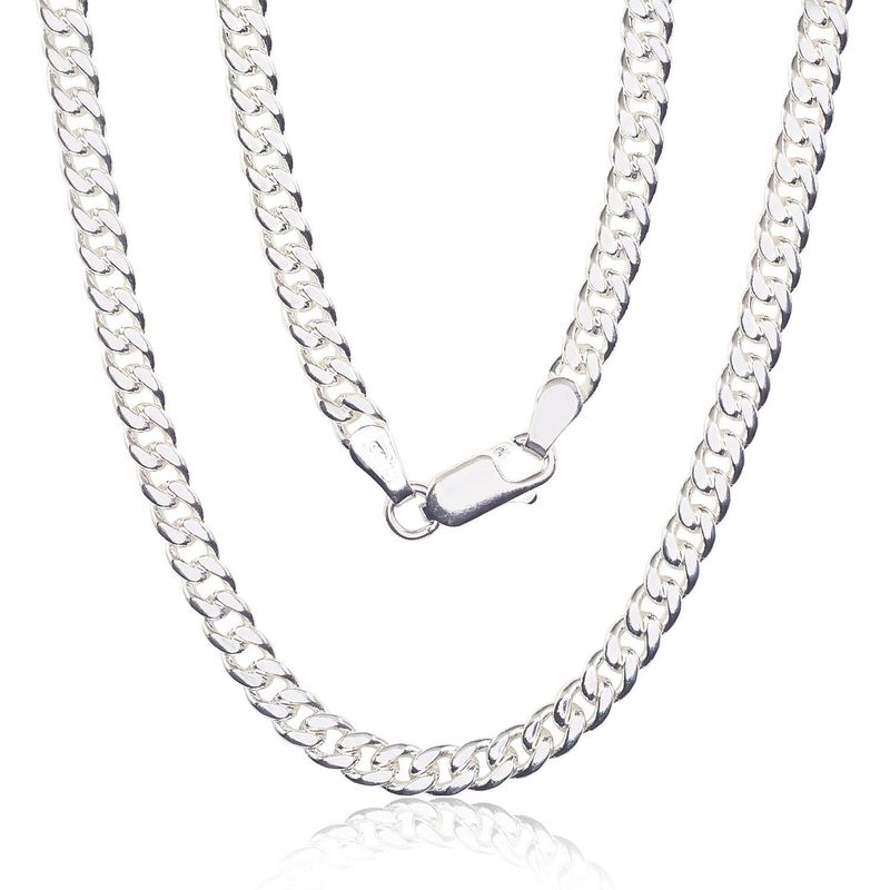 Men's silver chain crochet: Curb, thickness: 4 mm A2400141 Men's silver chain crochet: Curb, thickness: 4 mm A2400141