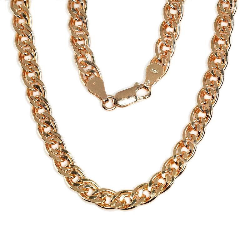 Gold Plated silver chain Mona Lisa thickness: 6 mm A2400106PAuR