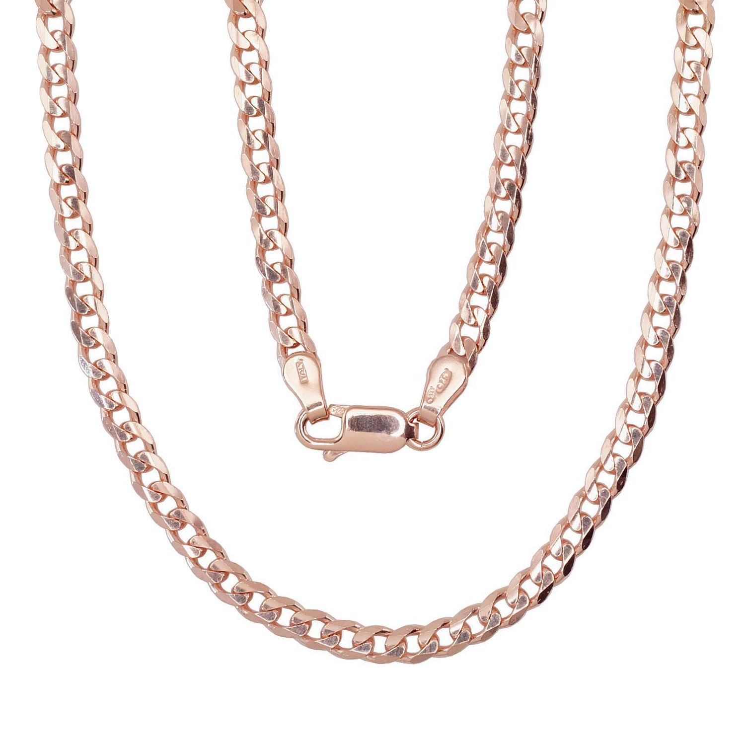 Men's Silver Chain Flat Curb, Thickness: 3.8mm A2400102PAuR