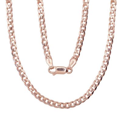 Men's Silver Chain Flat Curb, Thickness: 3.8mm A2400102PAuR