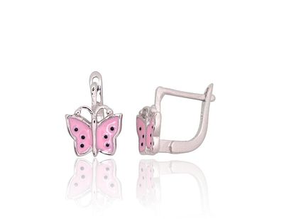 Silver Earrings with English Clasp A2203749PRhGrMLPIMLBK