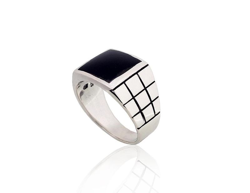 Men's Silver Ring A2100262POxBkON
