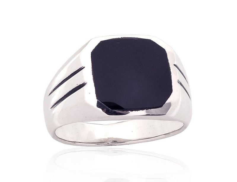 Men's Silver Ring A2101861POxBkON Men's Silver Ring A2101861POxBkON