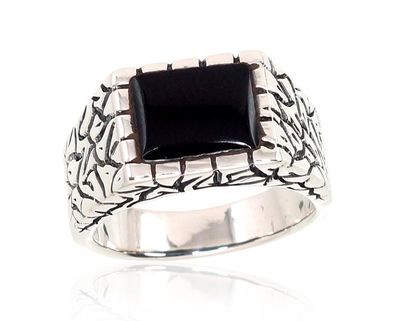 Men's Silver Ring A2101366POxBkON Men's Silver Ring A2101366POxBkON