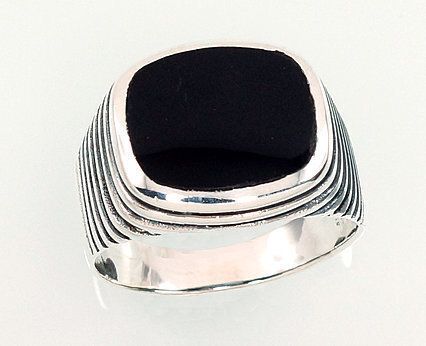 Men's Silver Ring A2101358POxBkON Men's Silver Ring A2101358POxBkON