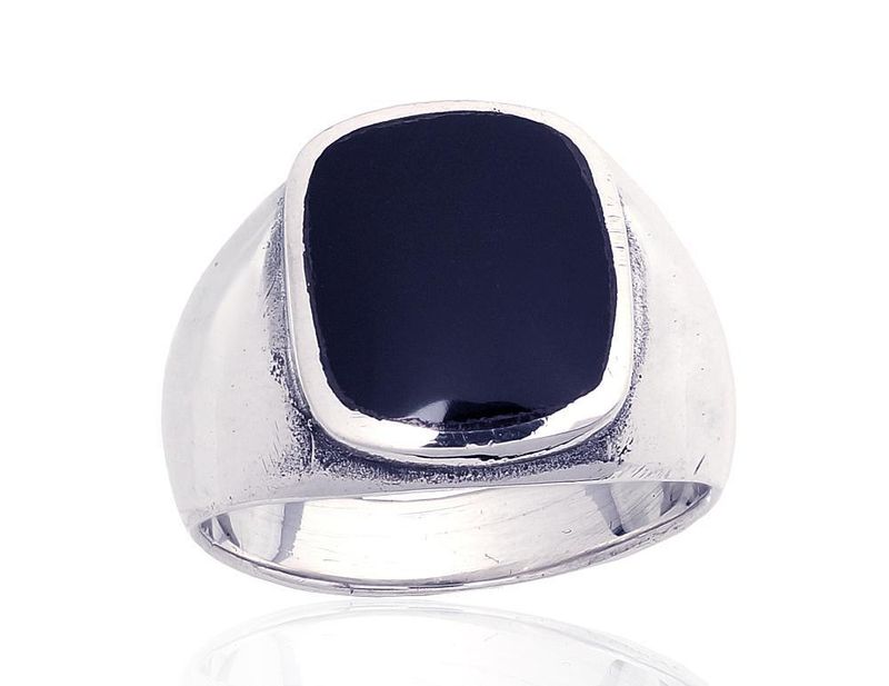 Men's Silver Ring A2101866POxBkON Men's Silver Ring A2101866POxBkON