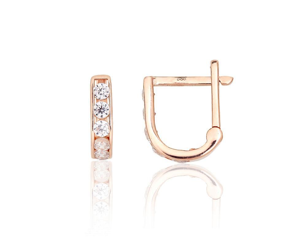 Gold earrings with Lever backs A1201495AuRCZ