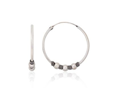 Silver Earrings Rinkutės - Round Earrings A2203997POxBk