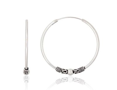 Silver Earrings Rinkutės - Round Earrings A2203995POxBk