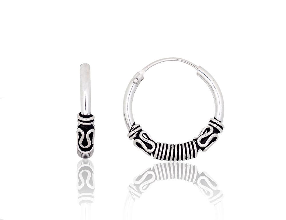 Silver Earrings Rinkutės - Round Earrings A2203999POxBk