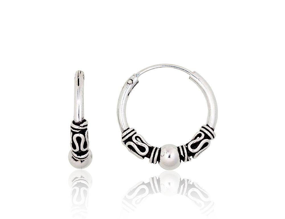 Silver Earrings Rinkutės - Round Earrings A2200521POxBk