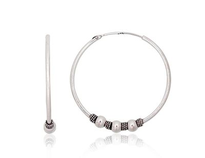 Silver Earrings Rinkutės - Round Earrings A2203998POxBk