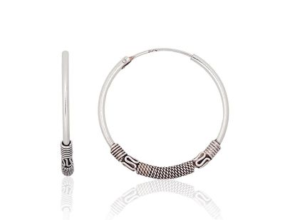 Silver Earrings Rinkutes - Round Earrings A2204002POxBk