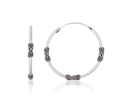 Silver Earrings Rinkutės - Round Earrings A2204009POxBk