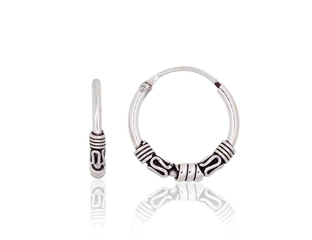 Silver Earrings Rinkutės - Round Earrings A2204010POxBk
