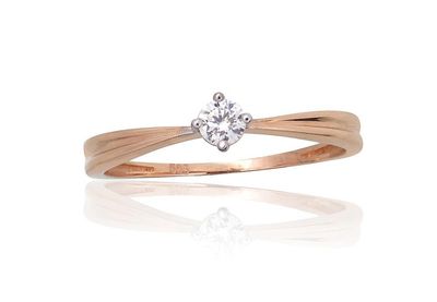 Goldener Verlobungsring mit Zirkonia-Augen, ADUN1101092