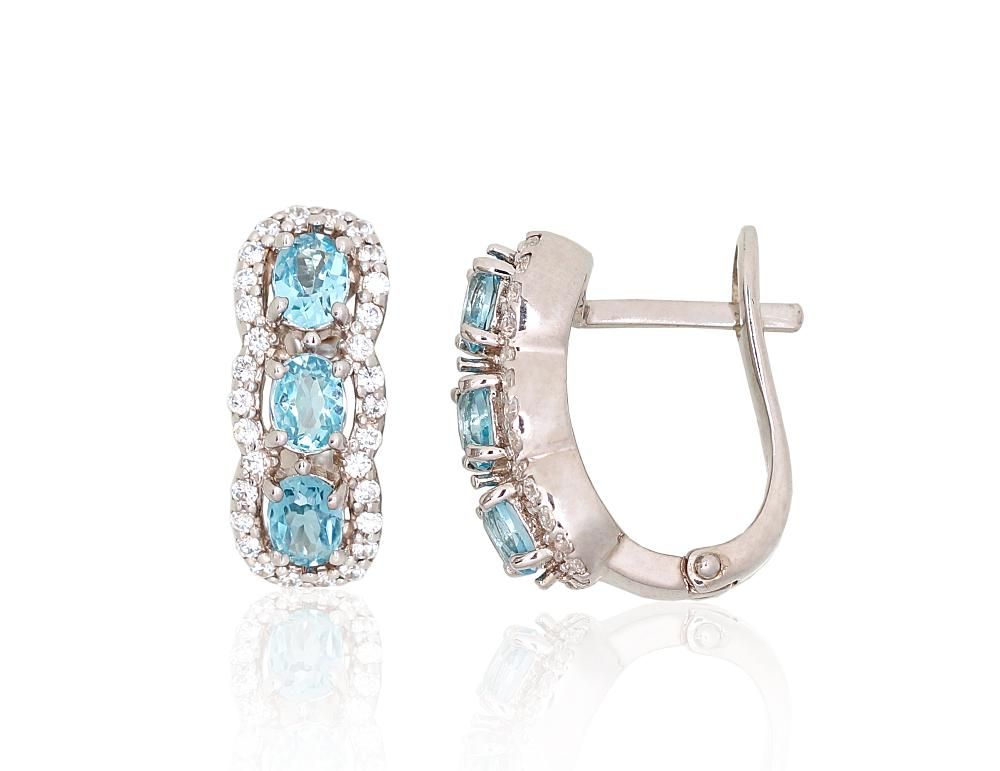 Stylish Silver Earrings A2204030PRhGrCZTZLB