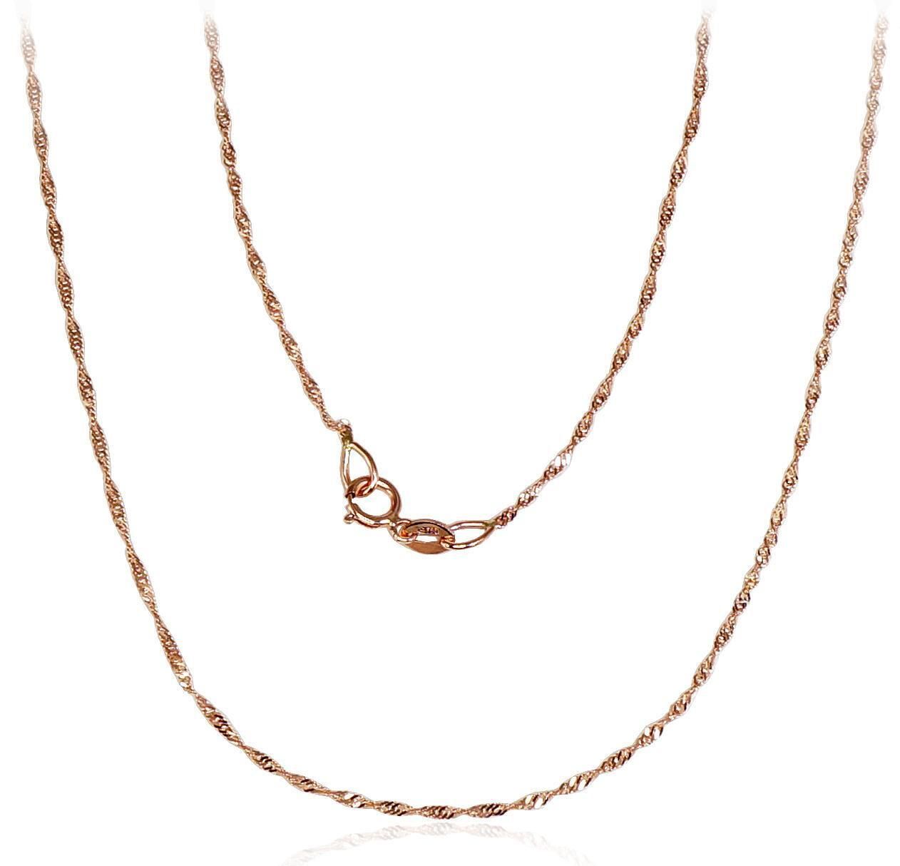 Goldkette für Damen, mit gedrehtem Muster, 1 mm breit, 585er Goldpunze, Preis ab 115 Euro