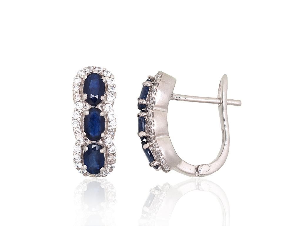 Stylish Silver Earrings A2204030PRhGrCZSA