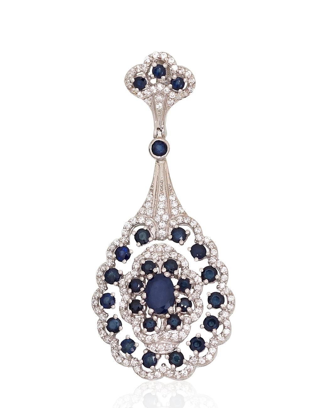 Luxury Silver Pendant A2301965PRhGrCZSA