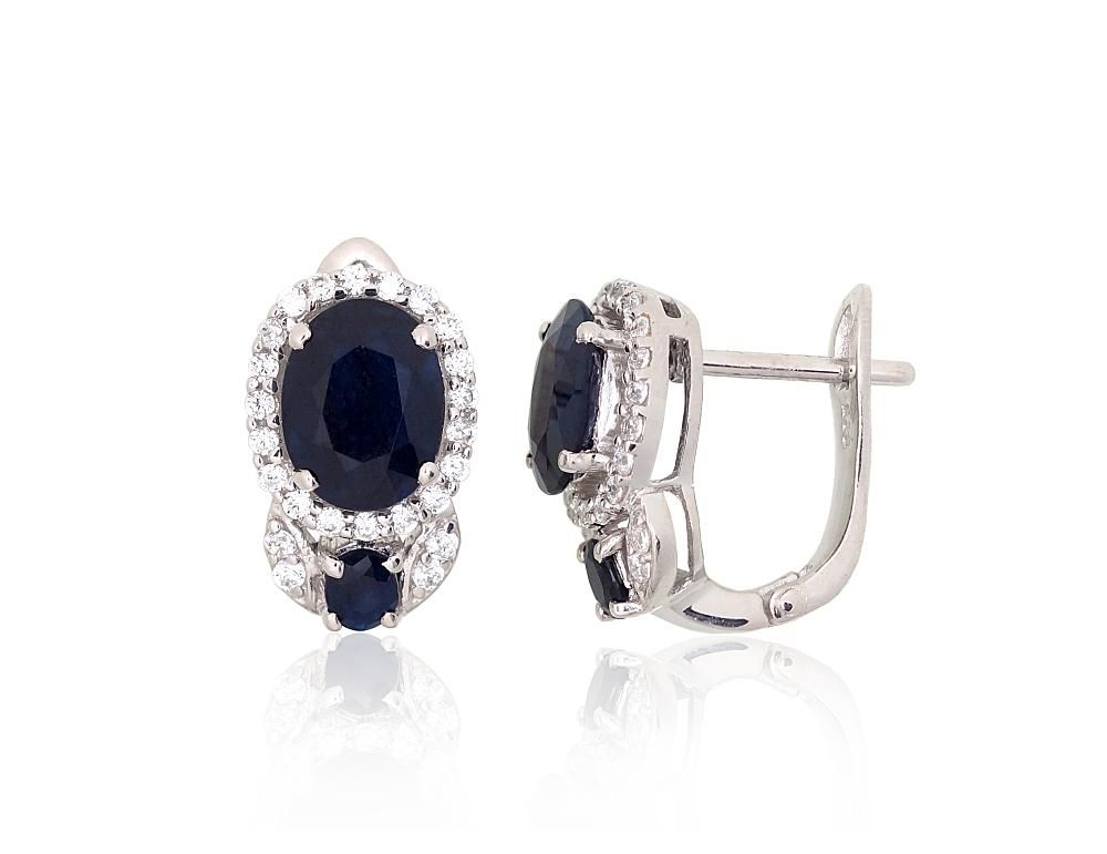 Stylish Silver Earrings A2204042PRhGrCZSA