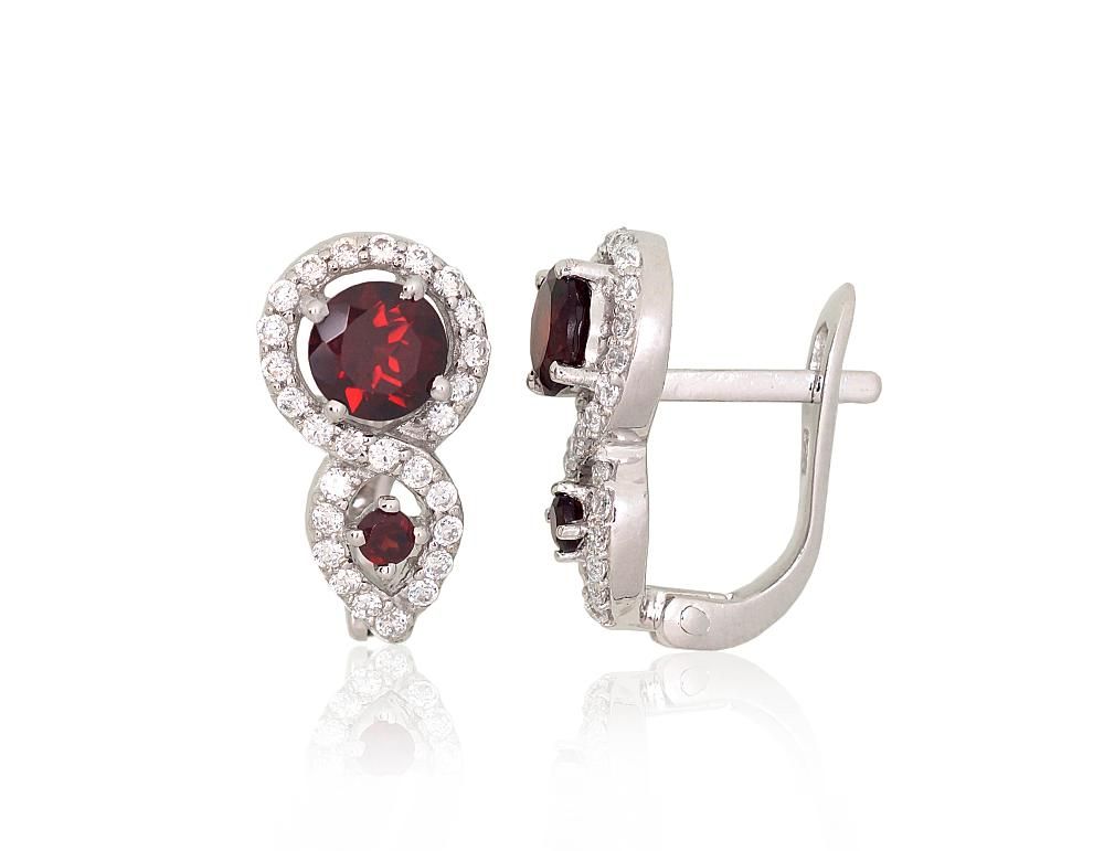 Stylish Silver Earrings A2204066PRhGrCZGR