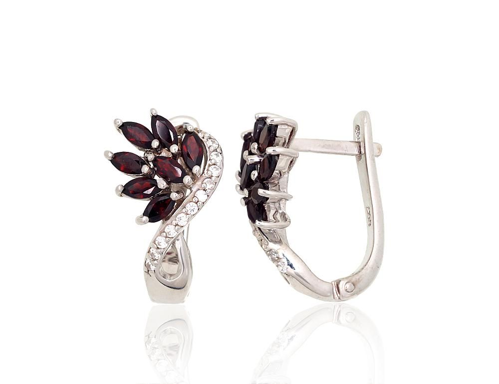 Stylish Silver Earrings A2204059PRhGrCZGR