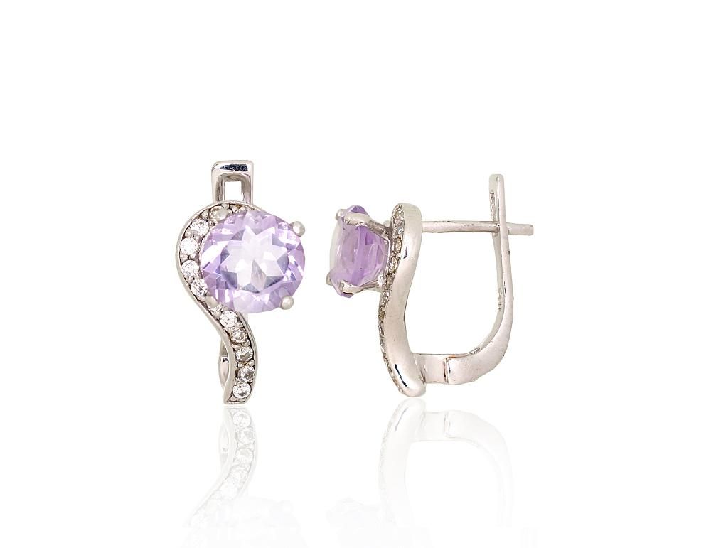 Stilvolle Silberohrringe A2204039PRhGrCZAM