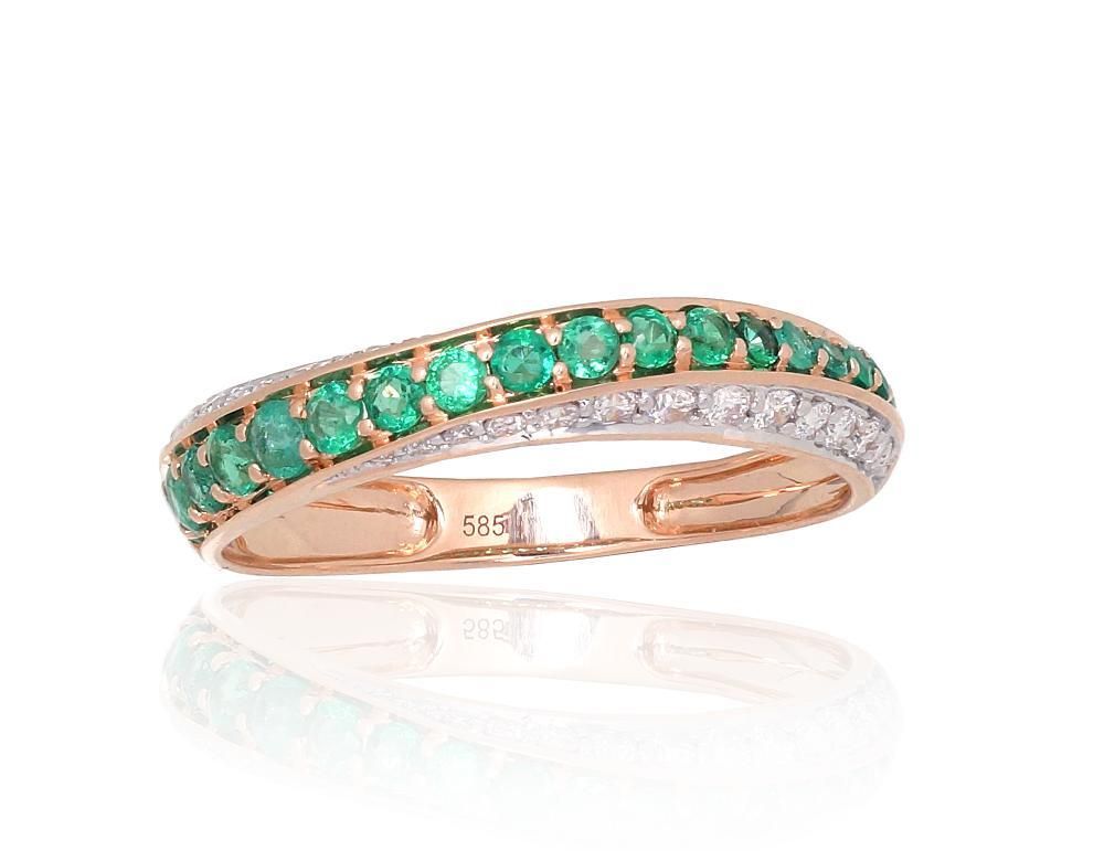 With Gemstone Gold Ring A1101171AuRPRhWDIEM