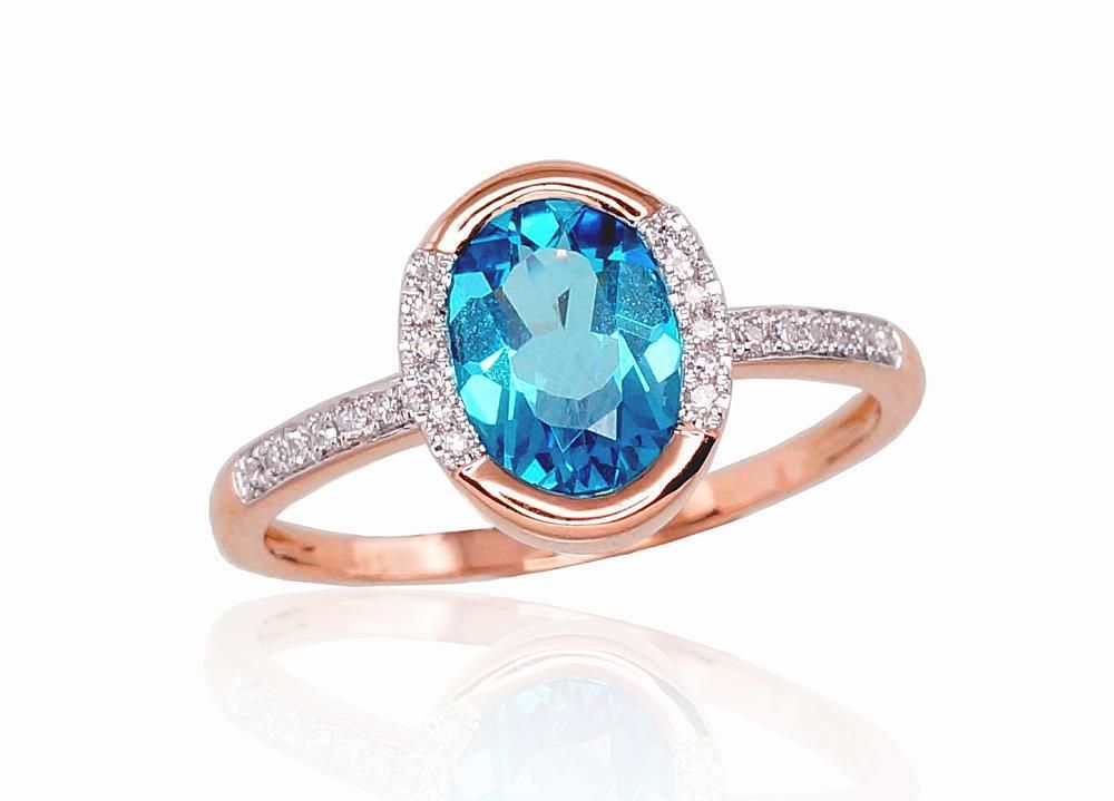 With Gemstone Gold Ring A1100523AuRPRhWDITZB