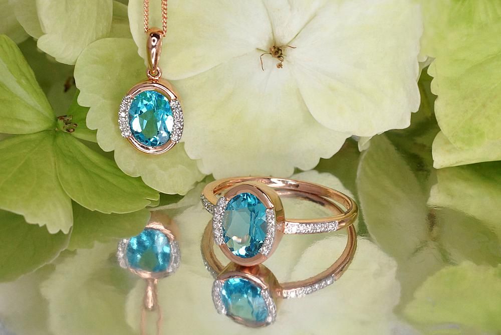 With Gemstone Gold Ring A1100523AuRPRhWDITZB