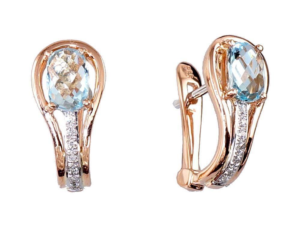 Gold earrings with Lever backs A1200276AuRPRhWDITZLB