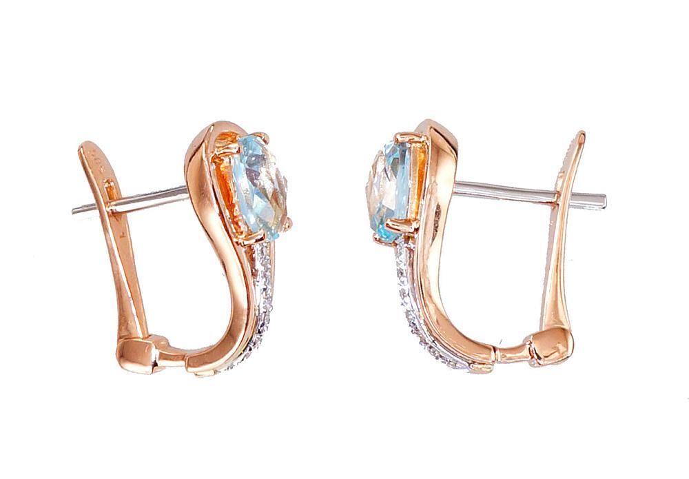 Gold earrings with Lever backs A1200276AuRPRhWDITZLB