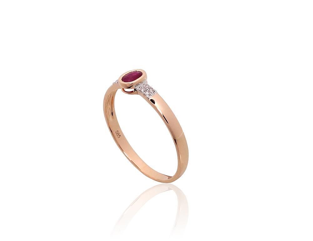 With Gemstone Gold Ring A1101144AuRPRhWDIRB