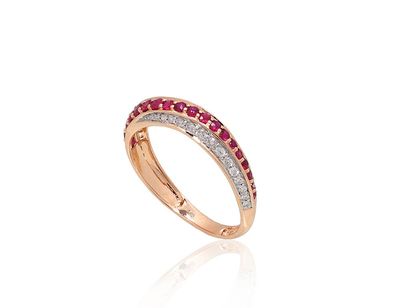 With Gemstone Gold Ring A1101171AuRPRhWDIRB