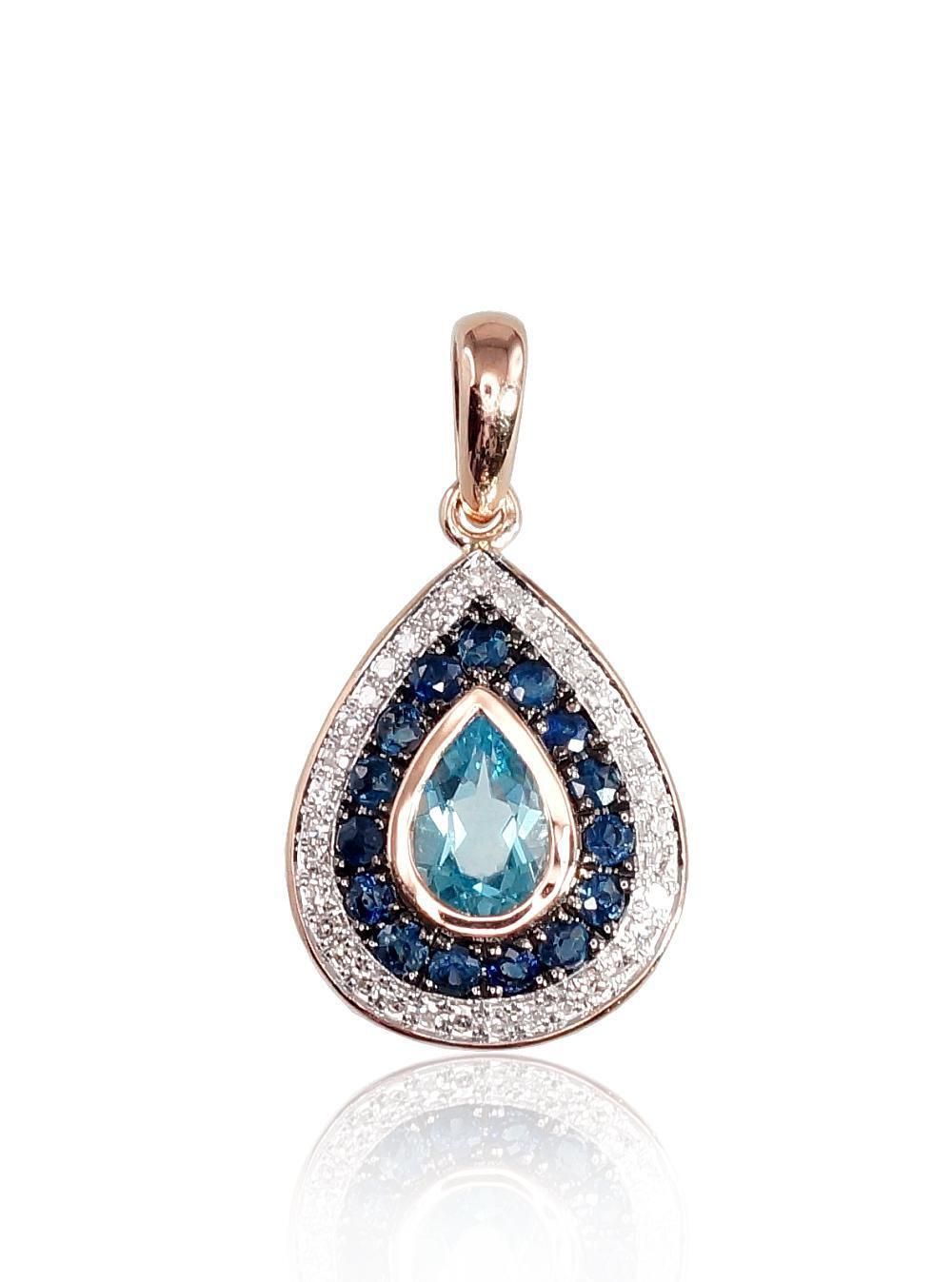 Gold Pendant with Gemstone A1300412AuRPRhWPRhBkDISATZB