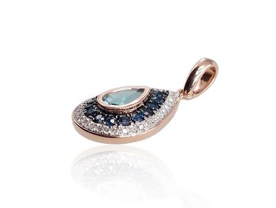 Gold Pendant with Gemstone A1300412AuRPRhWPRhBkDISATZB
