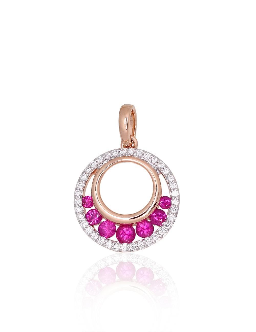 Gold Pendant with Gemstone A1301070AuRPRhWDIRB