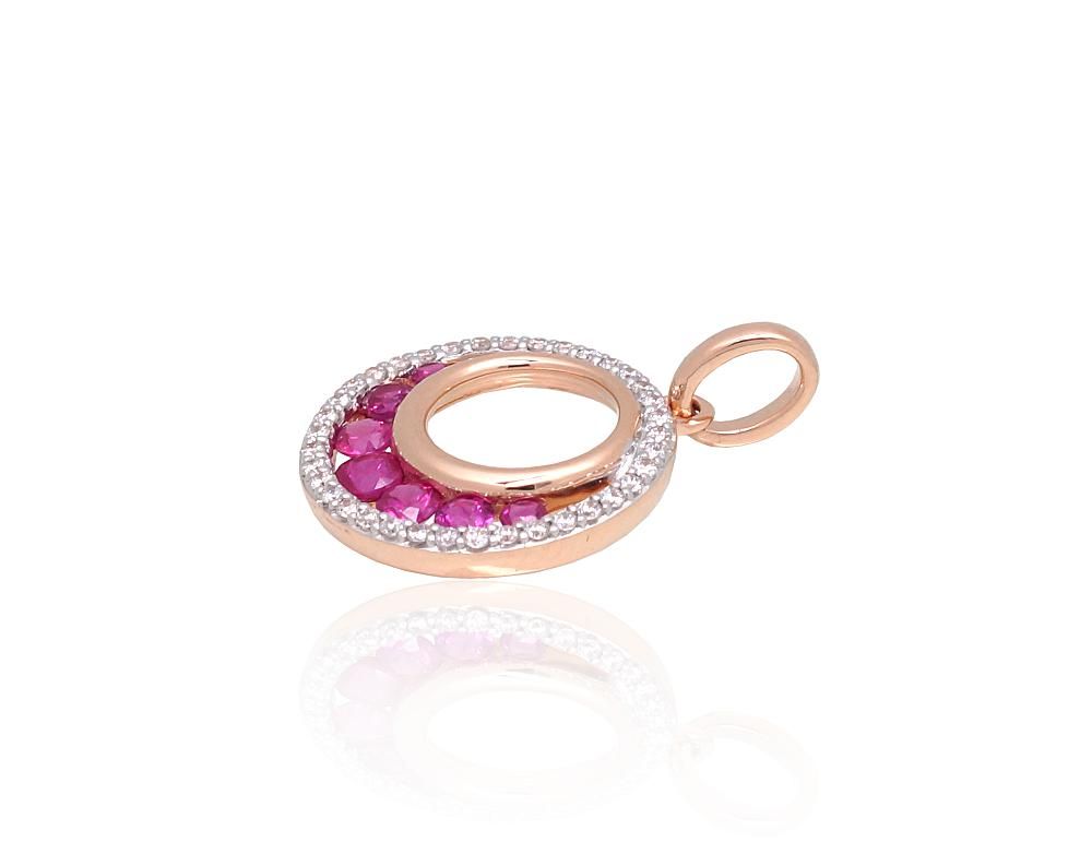 Gold Pendant with Gemstone A1301070AuRPRhWDIRB