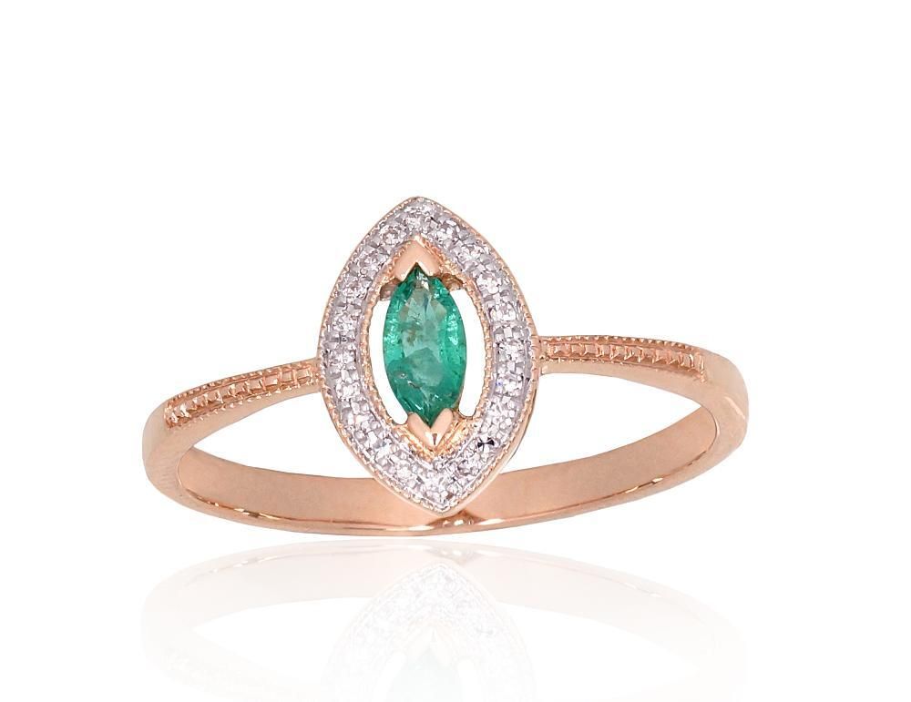 With Gemstone Gold Ring A1101172AuRPRhWDIEM