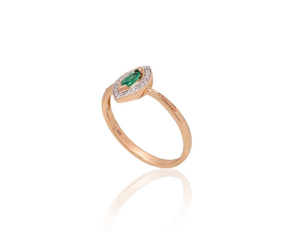 With Gemstone Gold Ring A1101172AuRPRhWDIEM