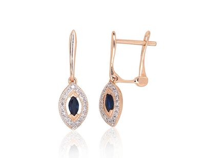 Gold earrings with Lever backs A1201671AuRPRhWDISA