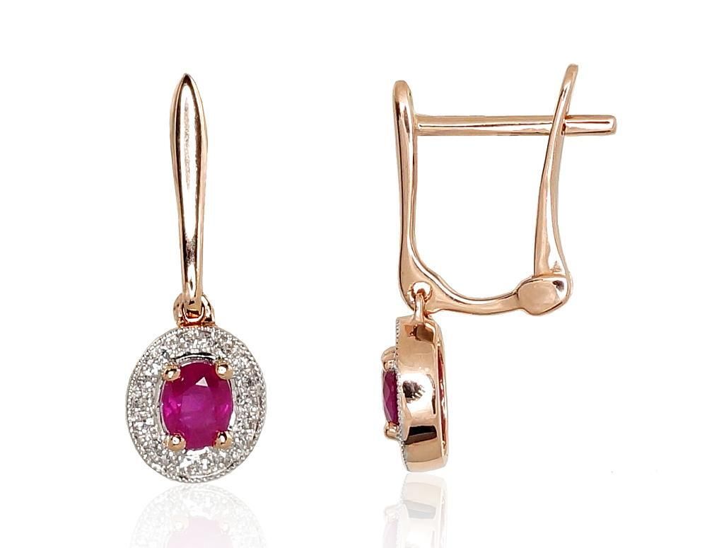 Gold earrings with Lever backs A1200975AuRPRhWDIRB