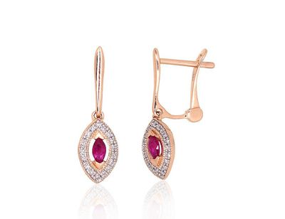 Gold earrings with Lever backs A1201671AuRPRhWDIRB