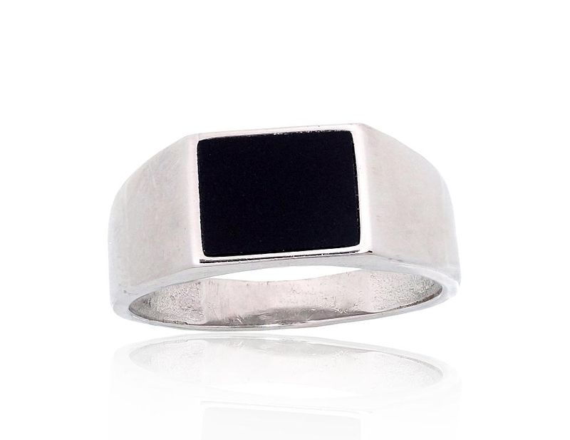 Men's Silver Ring A2101926PRhGrON Men's Silver Ring A2101926PRhGrON