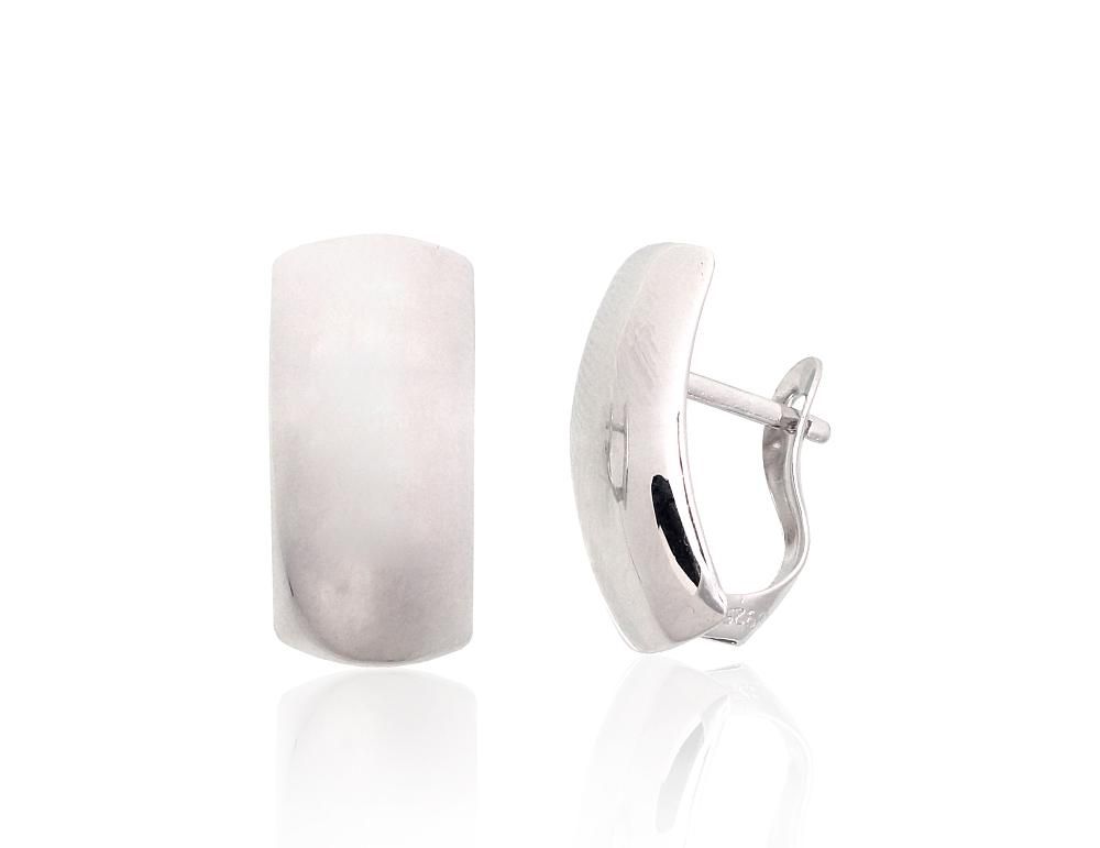 Silver Earrings with English Clasp A2204085PRhGr