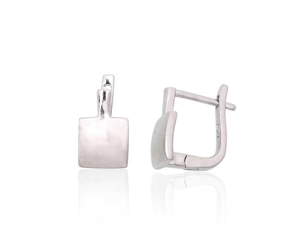 Silver Earrings with English Clasp A2204084PRhGr